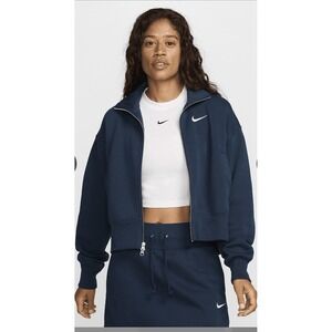 NWT Nike Phoenix Fleece Oversized Track Jacket Blue Women's Size XS